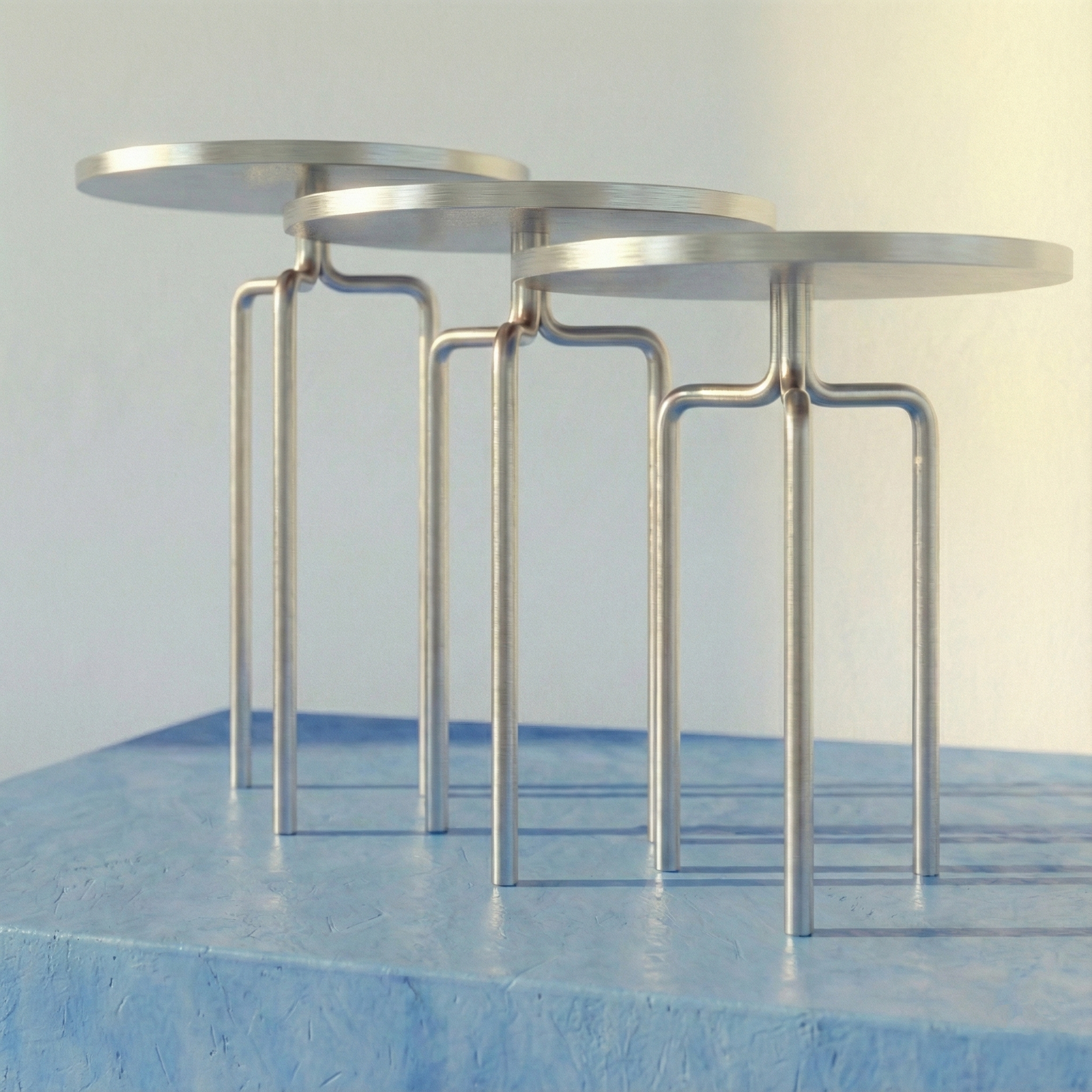 Trio zigon sehpa tasarımı, render